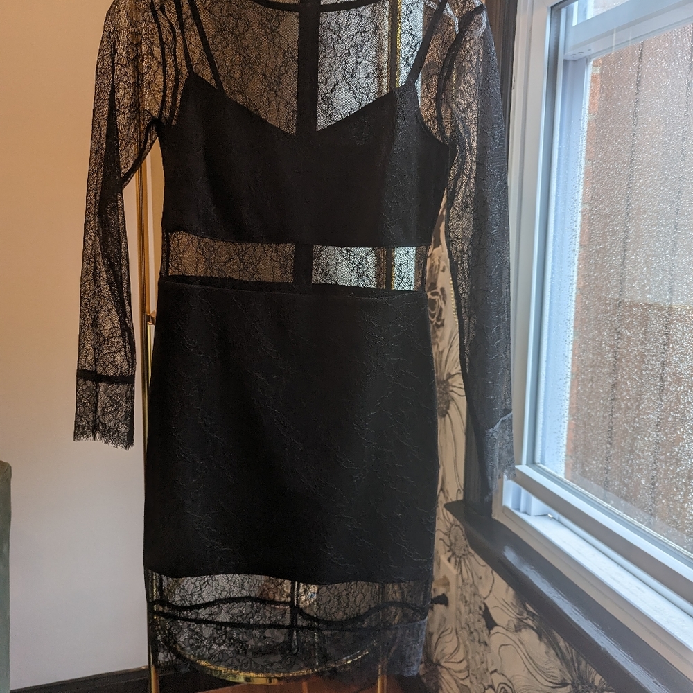 Sexy lace see thru dress